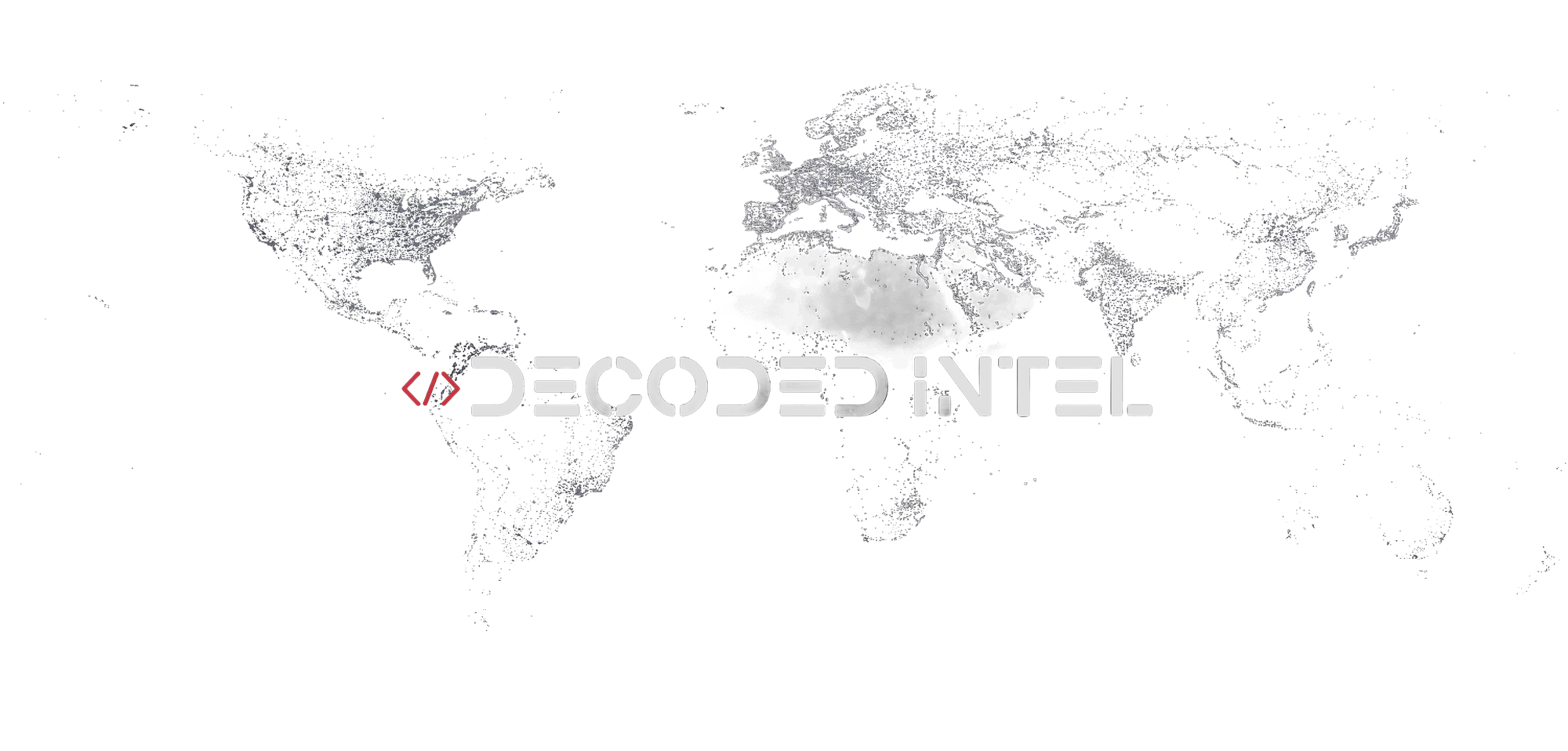 Decoded Intel — world map banner